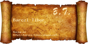 Barczi Tibor névjegykártya